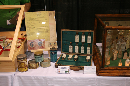 California Perfume Company Display at FOBHC Expo: Tins and Flavoring Sample Set