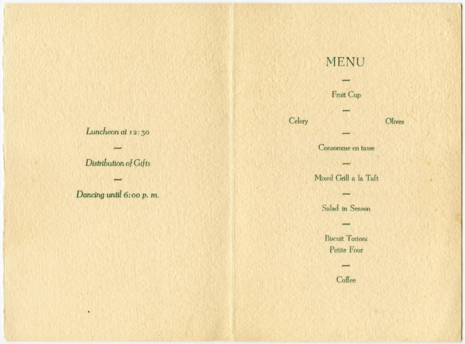 Allied Prodcuts Christmas Party Program and Menu (Opened) ~1935