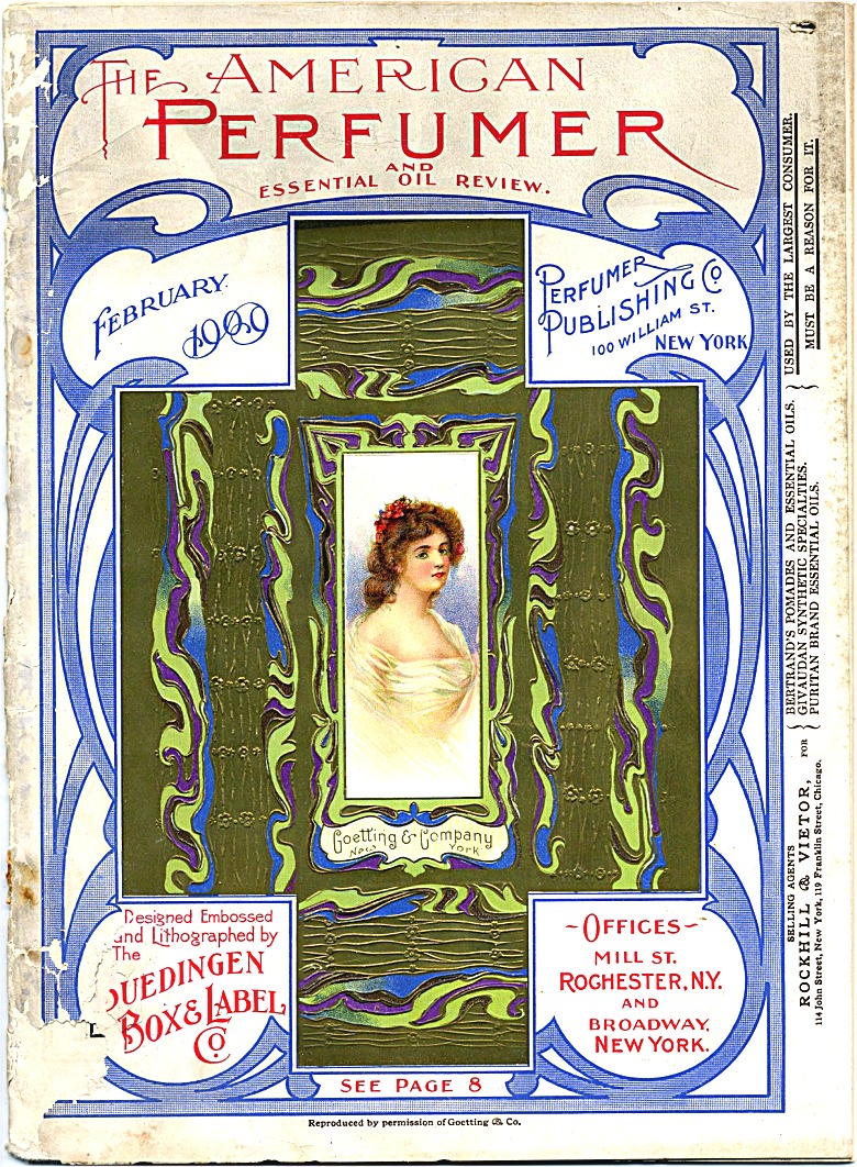 Close up of American Perfumer magazine cover - February 1909