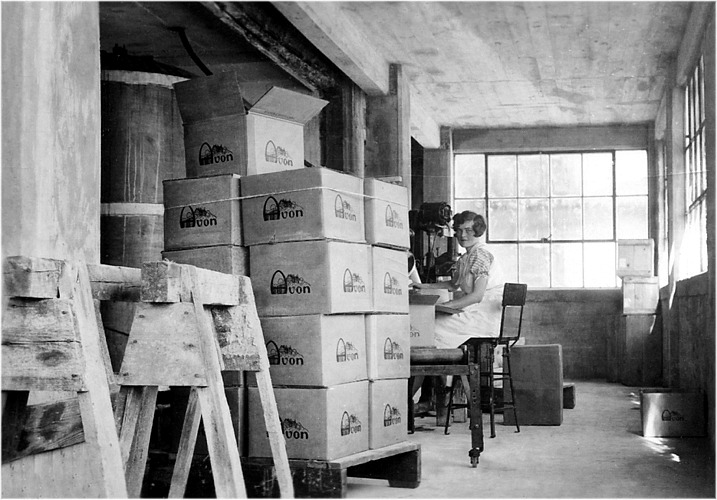 Unknown Worker Constructing Boxes at Suffern, NY - 1930s