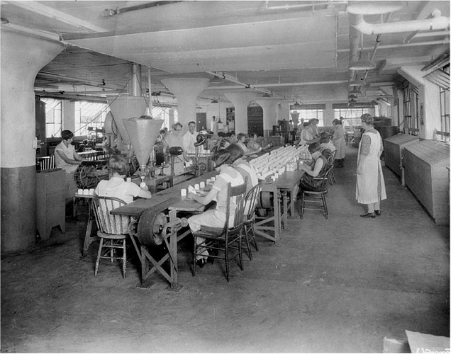 Filling Cream Jars at Suffern, NY - 1920s