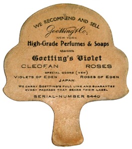 Goetting & Co, NY Perfume Sample Trade Card Back