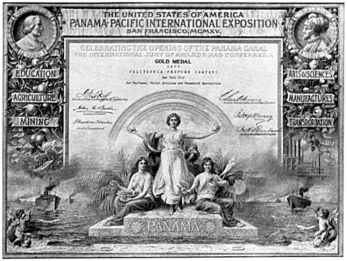 The Panama-Pacific International Exposition Gold Medal Award Certificate