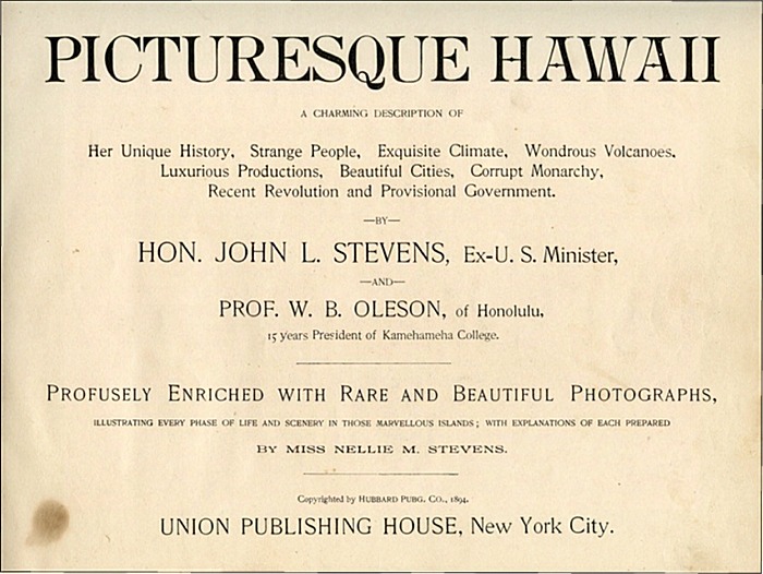 Union Publishing House - Picturesque Hawaii, Title Page - 1894