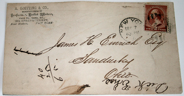 Letter from Goetting & Co., NY using 264 Spring Street Address -  Pre-1896