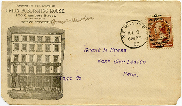 Union Publishing House Envelope - 1886