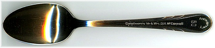 McConnells' 50th Anniversary Commemorative Spoon Close-up