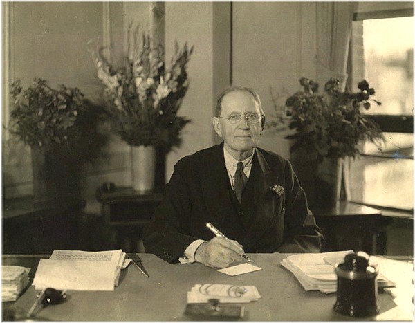 D. H. McConnell, Sr. at his desk - 1934