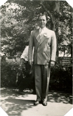David H. McConnell, Jr. Standing in Park - 1944