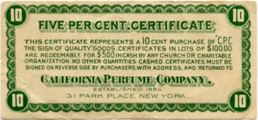 CPC 5 percent Certificate - 10 cent - 1910