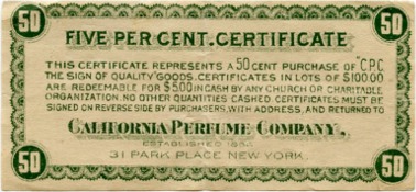 CPC 5 percent Certificate - 50 cent - 1910