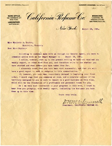 CPC Letter to Marjorie Hayden - 1906