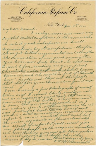 CPC Form Letter to Depot Managers - 1910