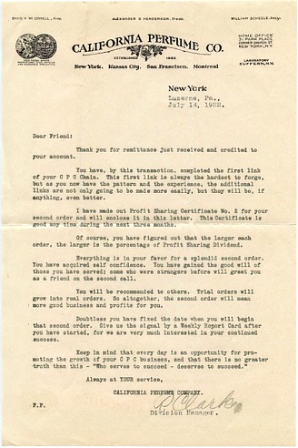 CPC Form Letter to General Agents - 1922