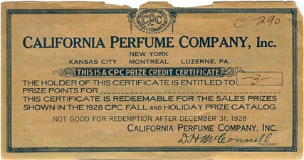 CPC Prize Credit Certificate - 1928 - Back