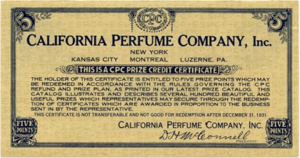 CPC Prize Credit Certificate - 1931 - Back