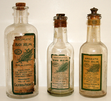 Aromatic Bay Rum bottles - 8 and 4 Oz. - 1923