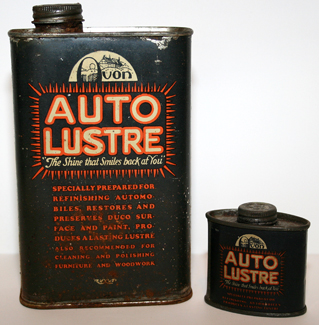 Auto Lustre Can and Sample - 1931