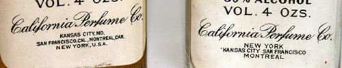 Zoom in of Bay Rum bottle labels