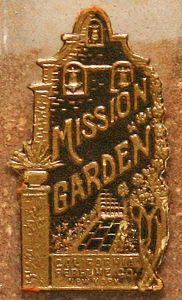 Close up of Mission Garden fragrance line label