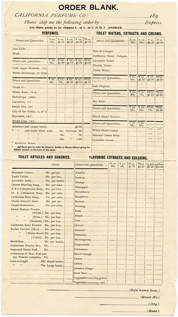 CPC Product Order Form - 1898 - Front